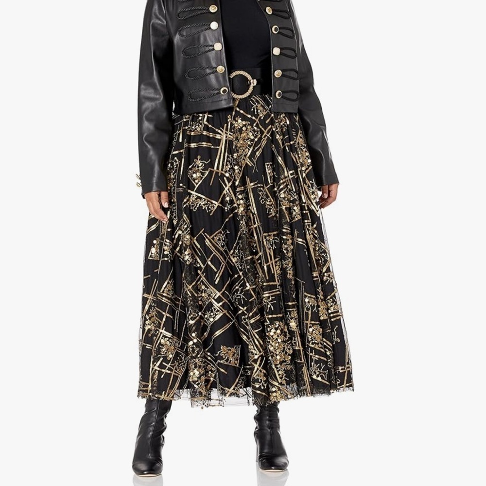 MAKING THE CUT SEASON 2 EPISODE 7 Winning skirt women size medium NWT black gold